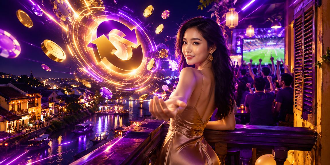 Khung cảnh đèn neon Hội An tạo nên ánh sáng hiện đại